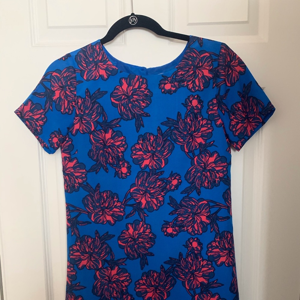 JCrew blue and pink floral dress